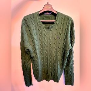 Polo Ralph Lauren cable-knit crewneck sweater (Forrest Green) Mens size Large